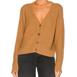 All the Ways Harper Deep V Cardigan in Brown